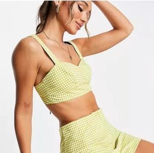 Yellow Gingham Crop Top
